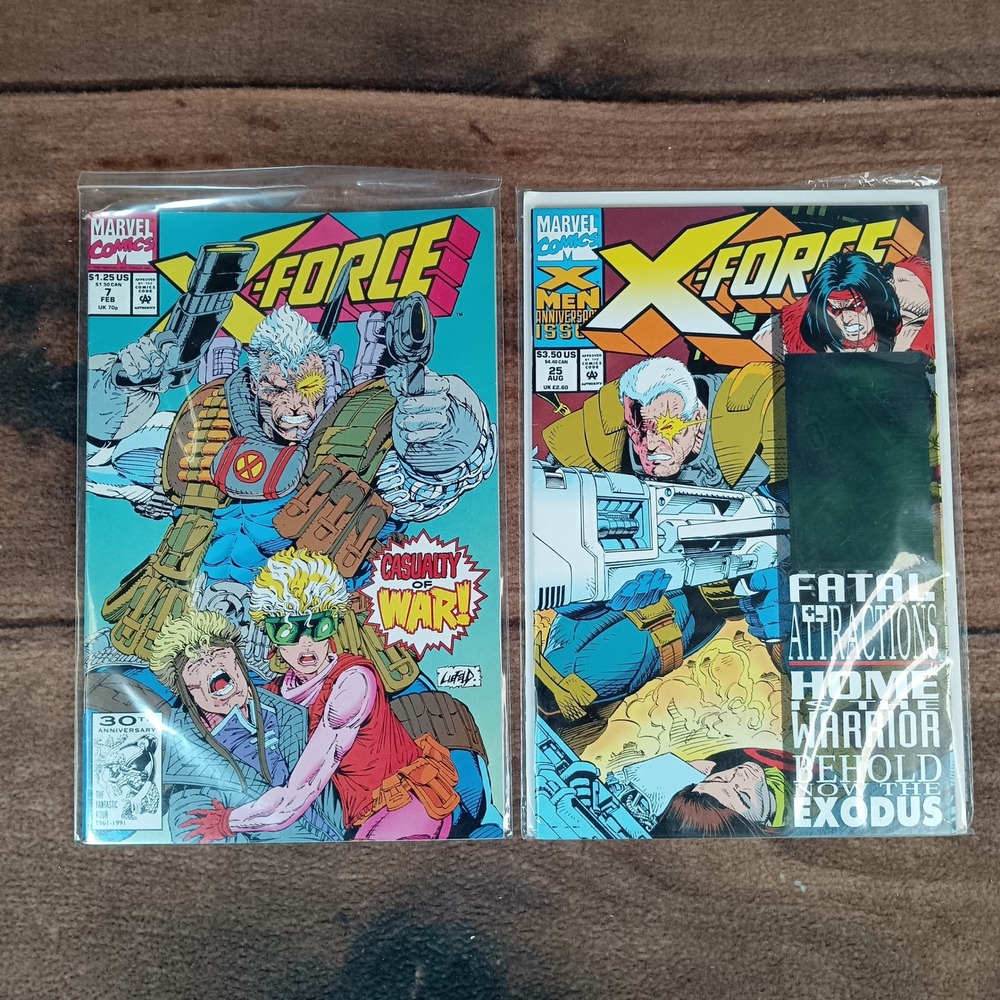 Marvel X-Force Comic Book Lot 2 Issues Multicolor Excellent Copper Age 90s
